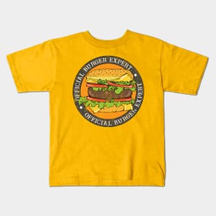 Official Burger Expert Cheeseburger Logo Kids T-Shirt